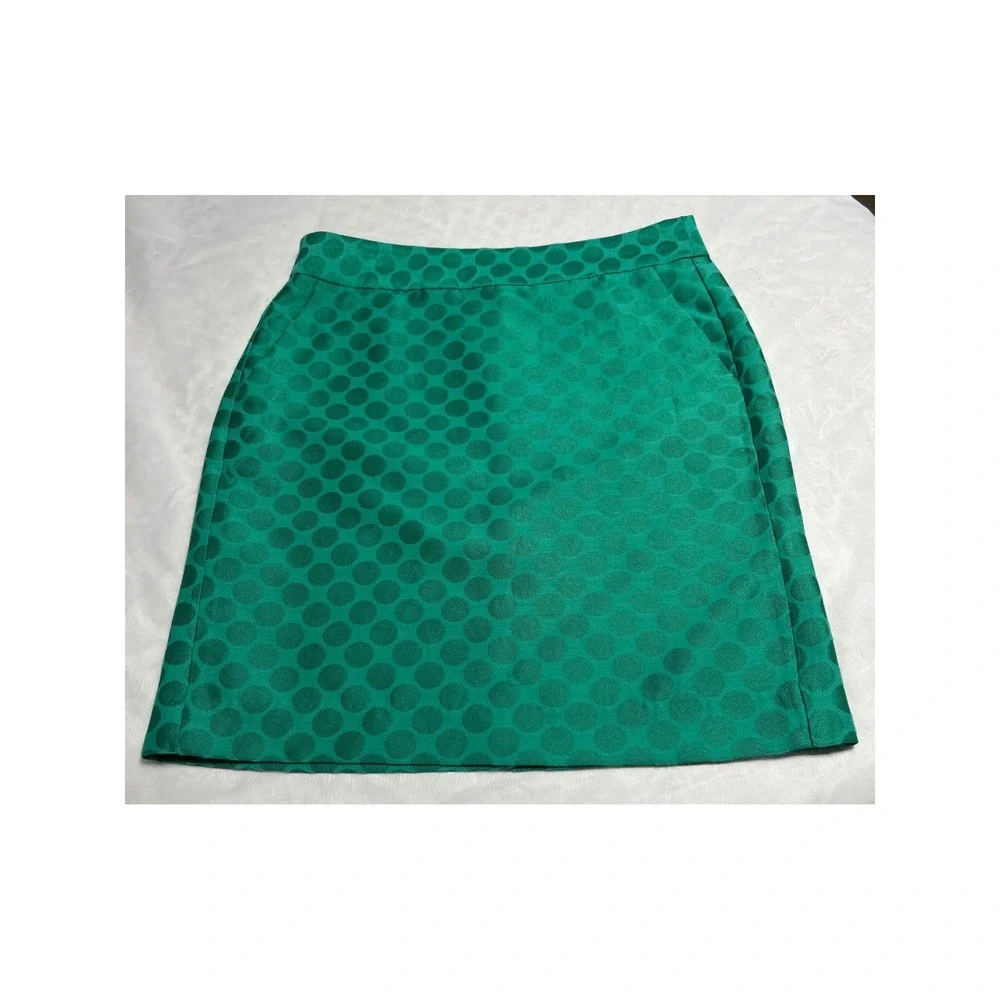 Banana Republic Green Polka Dot Pencil Skirt Women Size 4 Business‎ Casual